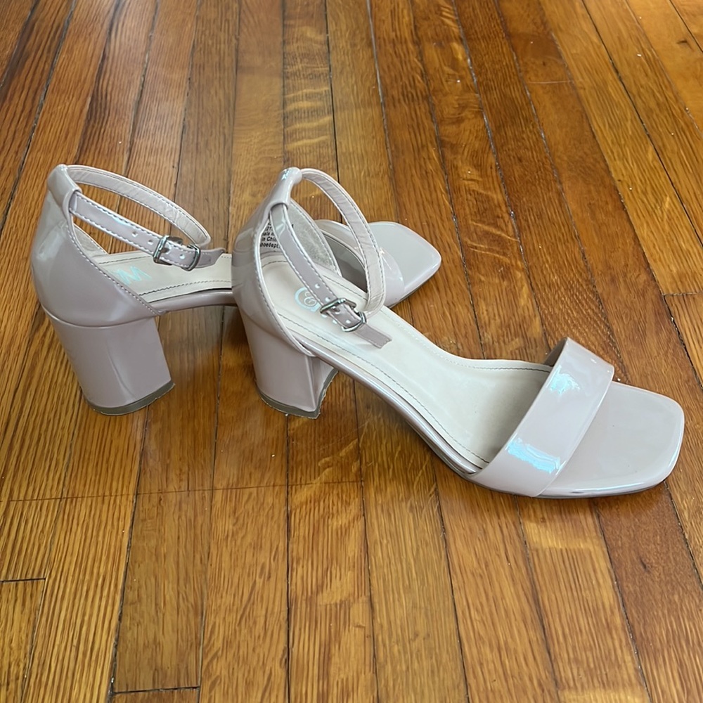 Nude Block Heel Sandals - Picture 2 of 5